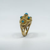Vintage 14ct Gold Turquoise Ring Size J