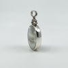 Large Chunky Vintage Double Sided Fob Black Onyx & White Mother of Pearl Pendant