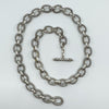 Vintage Sterling Silver Chunky 18.5” Fancy Link Chain & T-Bar Toggle 925 50g