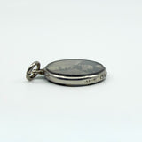 Small Antique Sterling Silver Double Sided Glass Photo Locket 925 (Birm 1899)