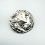 Set of 6 Art Nouveau Buttons in Sterling Silver 925 (Birm 1901) Antique by CF FS