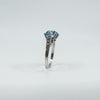 Vintage Sterling Silver 3.60ct Blue Topaz Solitaire Ring 925 Size N 1/2