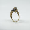 Vintage 9ct Gold Sapphire & Diamond Panther Ring Size O 