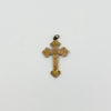 Antique 9ct Rose Gold Engraved Christian Cross Pendant 375