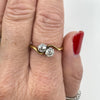18ct Gold & Platinum 0.50ct Diamond Toi et Moi Ring 750 Size Q 