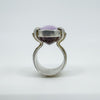 Huge Chunky Sterling Silver Amethyst Ring 925 Size M