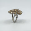 Huge Sterling Silver Citrine & CZ Cocktail Ring Size Q - R 