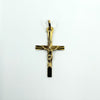 Vintage 9ct Gold Reversible Engraved Christian Cross Crucifix Pendant Charm 375