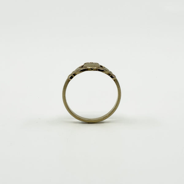 Vintage 9ct Gold Irish Claddagh Ring 375 Size Q - R 