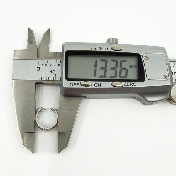 9ct White Gold Small Diamond Cut Huggie Hoop Earrings 375