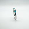 Pearl & Turquoise Half Hoop Band Ring in Sterling Silver Size K - L