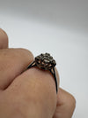 Vintage 9ct White Gold Diamond Cluster Ring Size M - N