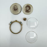 Antique 9ct Gold Turquoise Double Sided Glass Locket 375