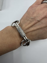 Chunky Vintage Sterling Silver Horse Snaffle Bit Bangle / Bracelet 925