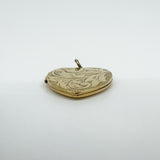 Vintage 9ct Gold Heart Locket Floral / Etched / Scroll Design Engraving 375 5.6g