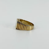 Vintage 9ct Gold Signet Ring 375 Size T - U 375 UNISEX Art Deco Style