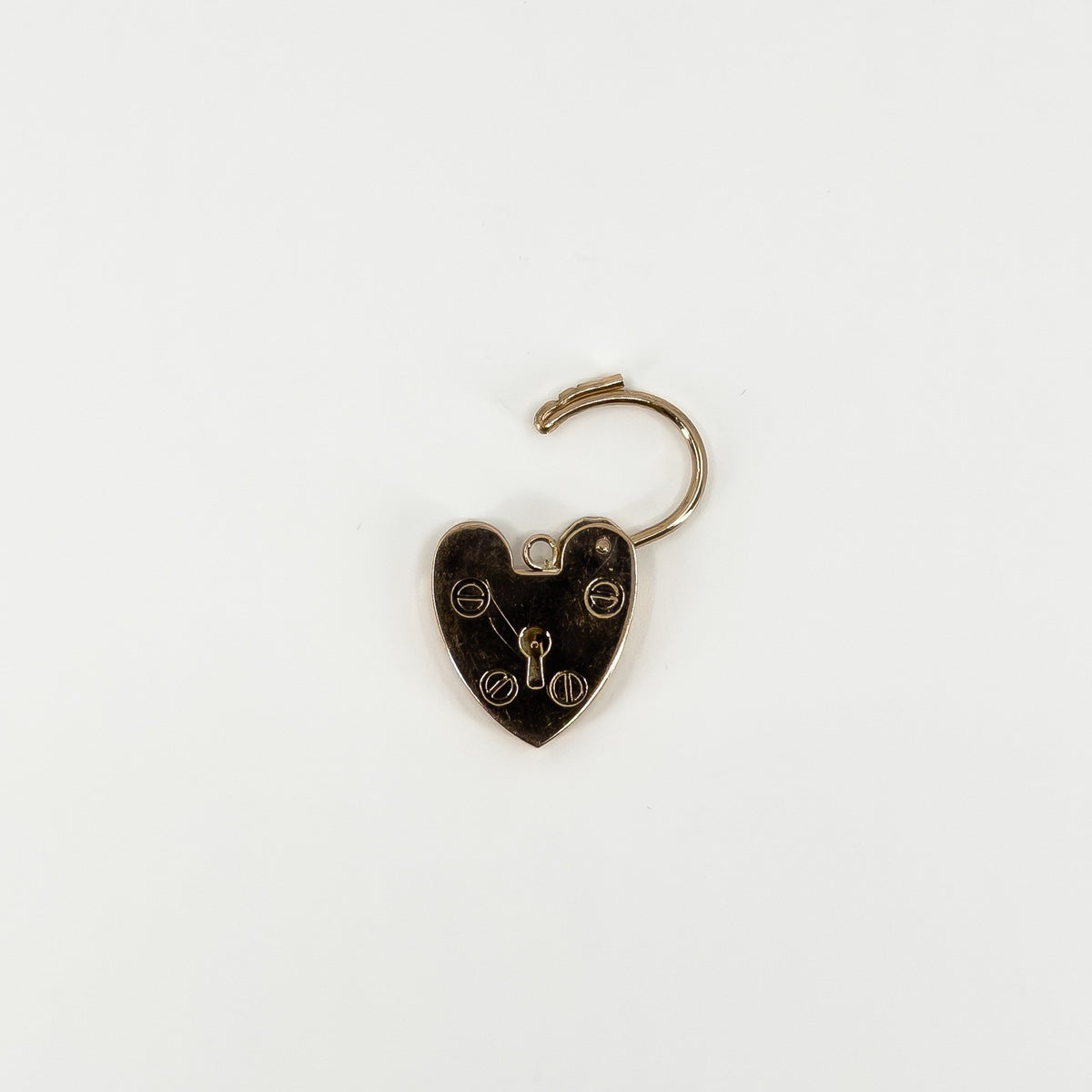 Vintage 9ct Rose Gold Heart Lock Padlock Pendant / Charm 375 (1996)