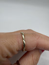 9ct White & Yellow Gold Two Tone Twisted Hexagonal Full Band Ring 375 Size L - M