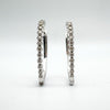 10ct White Gold Large Diamond Hoop Earrings