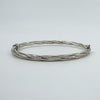 Vintage Sterling Silver Oval Twisted Bangle / Bracelet 925