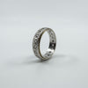 Vintage 9ct Gold & Silver White Spinel Engraved Full Eternity Band Ring Size N