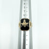 Vintage 10ct Gold Masonic Black Onyx Signet Ring 375 Size V - W intial G