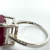 Large Sterling Silver 4.00ct Natural Ruby Solitiare Ring 925 Size K - L