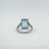 Chunky Sterling Silver 14ct Blue Topaz Ring Size U 925