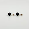 Vintage 9ct Gold 8mm Cultured Black Pearl Stud Earrings 375