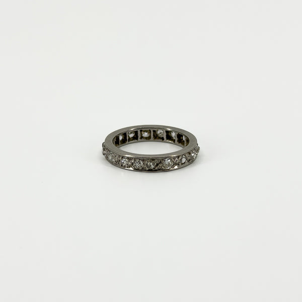 Antique Platinum Old Cut Diamond Full Eternity Band / Ring 950 Size J