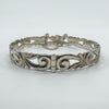 Vintage Sterling Silver Floral Engraved Oval Bangle / Bracelet 925