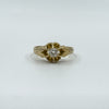 Antique 18ct Gold .35ct Diamond Chunky Old Cushion Cut Solitaire Ring 750 Size Q