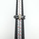 0.10ct Diamond Black Ceramic 3x Bands / Wedding Eternity Stacking Size L - M