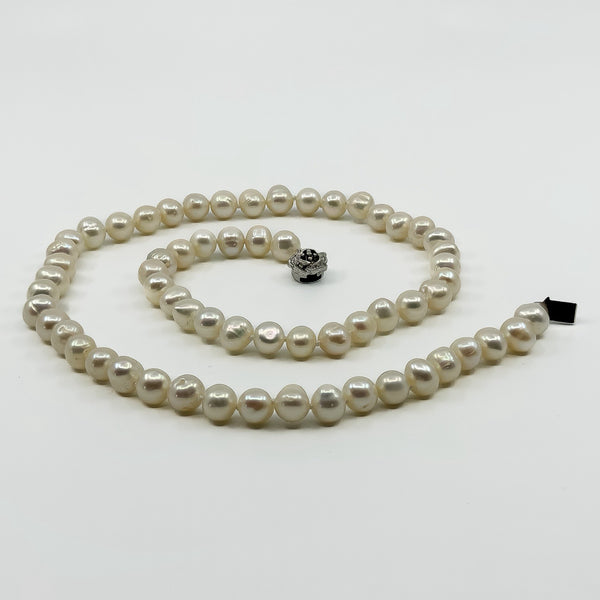 New Freshwater Pearl 18.5" Necklace & White Gold Filled Clasp