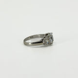 Chunky 9ct White Gold 2.30ct CZ Trilogy Engagment Ring 375 Size J
