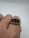Vintage 9ct Gold 1.60ct Diamond & Sapphire Trilogy Ring Size M - N 