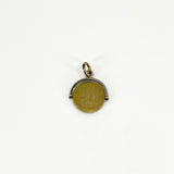Tiny Vintage (1974) 9ct Gold Spinning I LOVE YOU Fob / Pendant 375