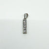 14ct White Gold CZ Bar Pendant / Charm 585