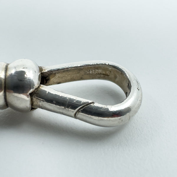 Vintage Sterling Silver 32” Belcher Links Chain & Swivel Dog Clip 925 17g