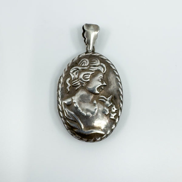 Vintage Sterling Silver  Double Sided Portrait Locket 925