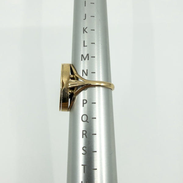 Vintage 9ct Gold Engraved Secret Locket Ring 375 Size O (Birmingham 1975)