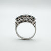 Vintage Double Row Sapphire Ring Sterling Silver 925
