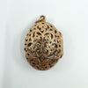 Vintage 9ct Rose Gold Large Chunky Oval Engraved Open Work Locket Pendant 375