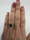 14ct Gold 1.77ct Emerald & Diamond Cluster Ring 585 Size N Engagement Stacking