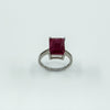 Large Sterling Silver 4.00ct Natural Ruby Solitiare Ring 925 Size K - L