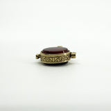 Vintage 9ct Gold Double Sided Black Onyx & Carnelian Fob 375