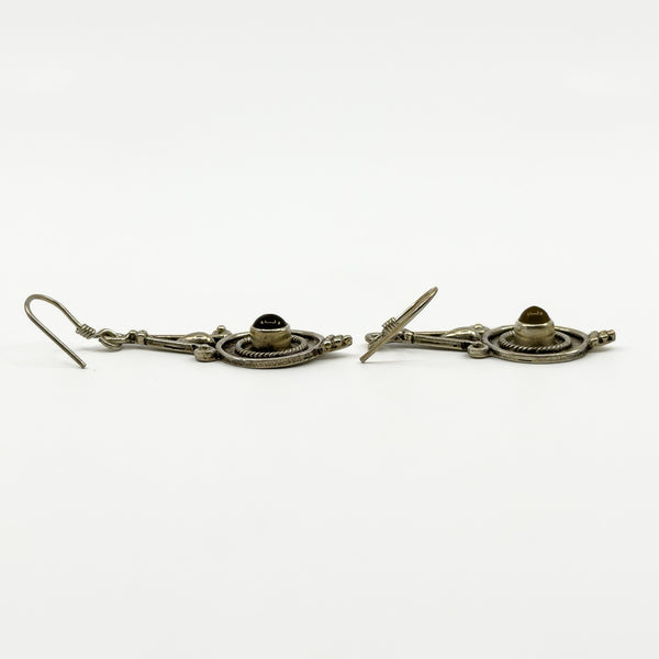 Sterling Silver Orante Dangly Earrings 925