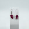 Sterling Silver 4.60ct Ruby Dangle Drop Earrings on Shepherd Hooks 925