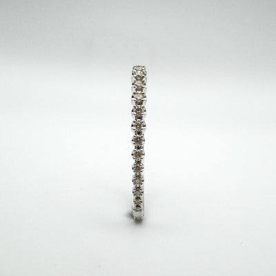 10ct White Gold Large Diamond Hoop Earrings