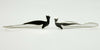 Unusual Sterling Silver Large Dove Drop Earrings on Sheperd Hooks 925
